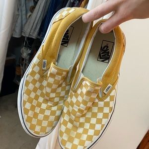yellow checkered vans